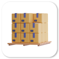 Vector en 3D de cajas de cartón apiladas sobre un pallet Almacenamiento Guadalajara